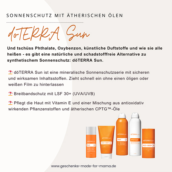 Hautpflege mit ätherischen Ölen doTERRA Sun Blog Geschenke made for Mama