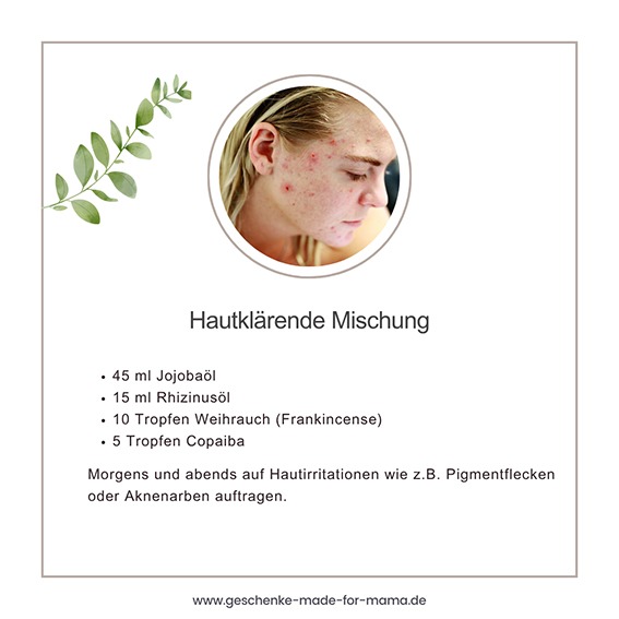 Hautpflege mit ätherischen Ölen DIY Rezept hautklärende Mischung