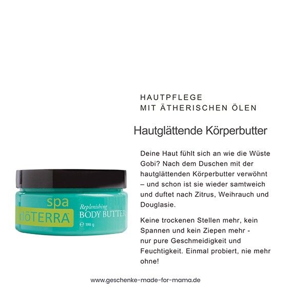 Hautpflege-mit-aetherischen-Oelen-Hautglaettende-Koerperbutter doTERRA Hautglättende Körperbutter Hautpflege mit ätherischen Ölen