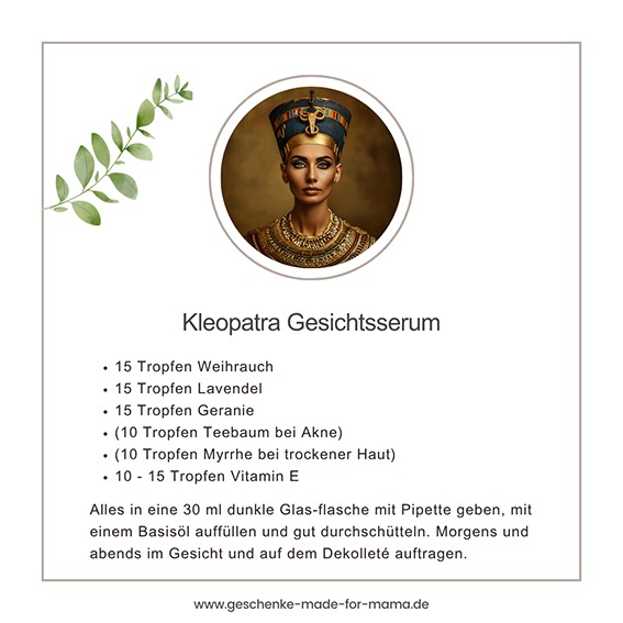 DIY Rezept Kleopatra Gesichtsserum Hautpflege mit ätherischen Ölen