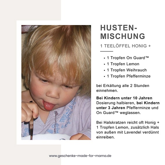 Ätherische Öle für Kinder Hustenmischung Blog Geschenke made for Mama