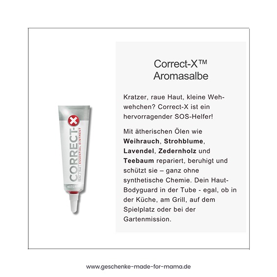 Correct X Aromasalbe mit ätherischen Ölen für natürliche Hautpflege Correct X Aromasalbe mit ätherischen Ölen – natürliche Hautpflege mit Weihrauch, Teebaum und Lavendel