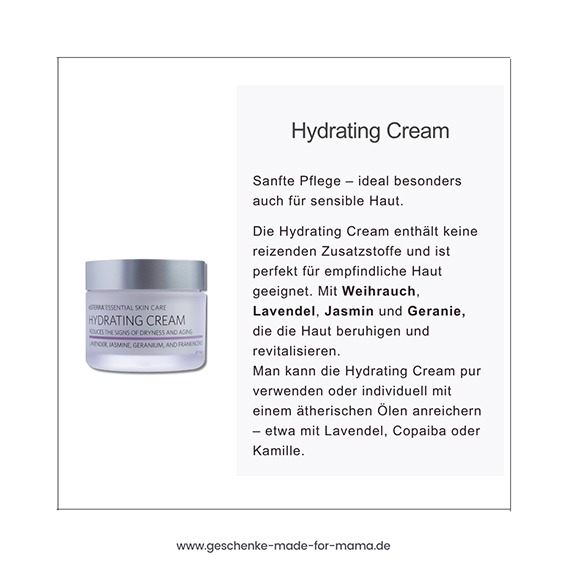 Hydrating Cream: Feuchtigkeitsspendende Hautpflege mit ätherischen Ölen. Hydrating Cream mit ätherischen Ölen – feuchtigkeitsspendende Hautpflege mit Weihrauch, Lavendel und Geranie