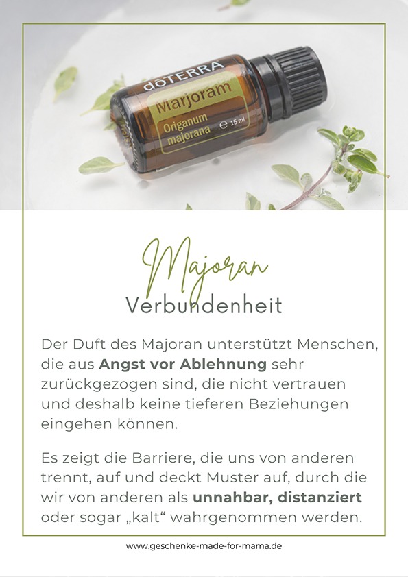 Majoran ätherisches Öl bei Einsamkeit – unterstützt Vertrauen, emotionale Öffnung und Verbindung trotz Angst vor Zurückweisung