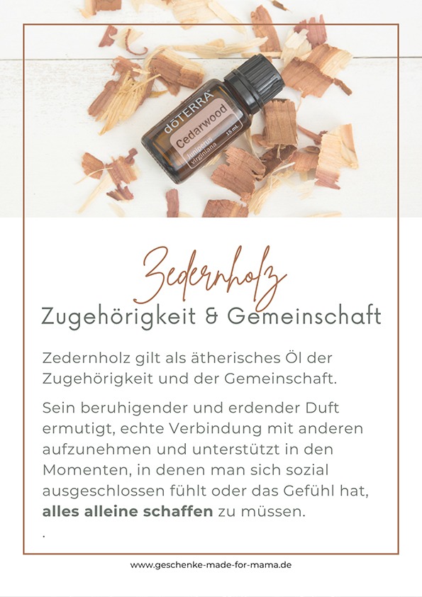 Zedernholz ätherisches Öl – Zugehörigkeit fühlen und Verbindung stärken Zedernholz ätherisches Öl – unterstützt Zugehörigkeit, Gemeinschaft und emotionale Verbindung bei Einsamkeit