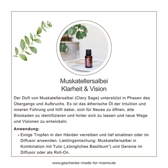 doterra Clary Sage Muskatellersalbei emotionale Wirkung Klarheit und Vision