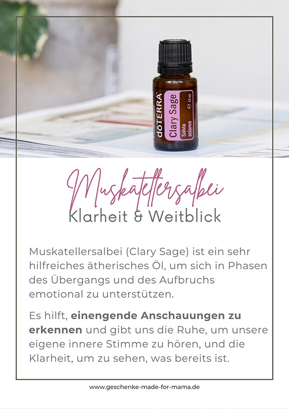 Muskatellersalbei ätherisches Öl für Klarheit und Loslassen – unterstützt emotionale Balance und neue Perspektiven