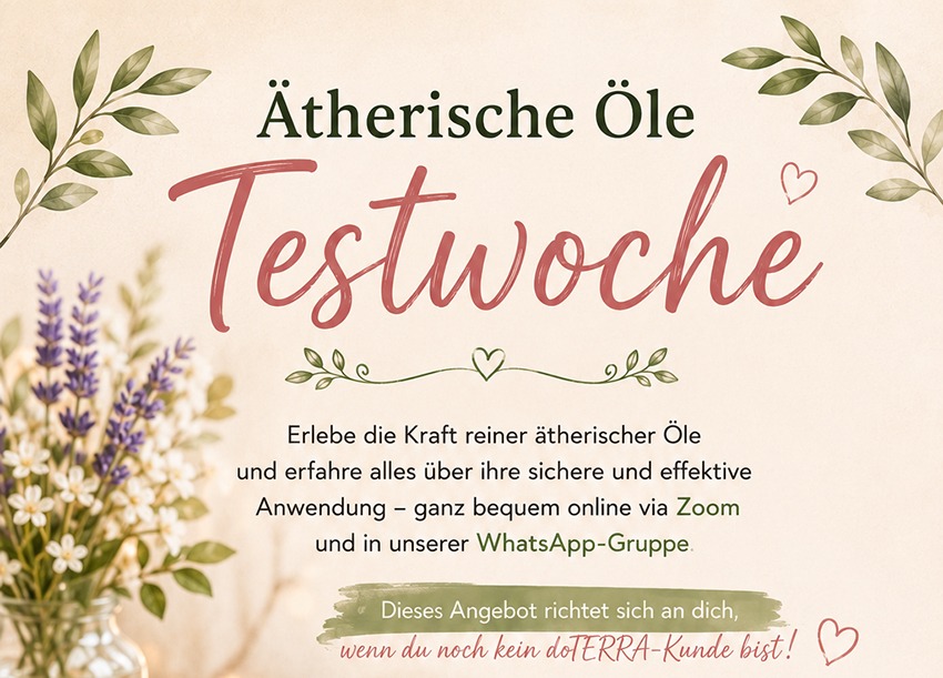 Ätherische Öle kostenlos testen: Entdecke in der Testwoche die Wirkung von doTERRA Ölen für mehr Wohlbefinden, Balance und besseren Schlaf | Blog Geschenke made for Mama Ätherische Öle Testwoche online kostenlos – doTERRA Öle kennenlernen und natürliche Anwendungen für Wohlbefinden, Schlaf und emotionale Balance entdecken
