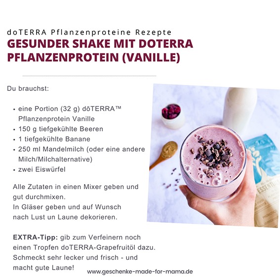 Proteinshake mit doTERRA Pflanzenprotein, Banane und Pflanzenmilch – gesund, vegan und schnell zubereitet