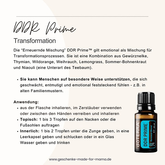 Ätherische Öle bei Mental Load die erneuernde Mischung doTERRA DDR Prime Blog Geschenke made for Mama