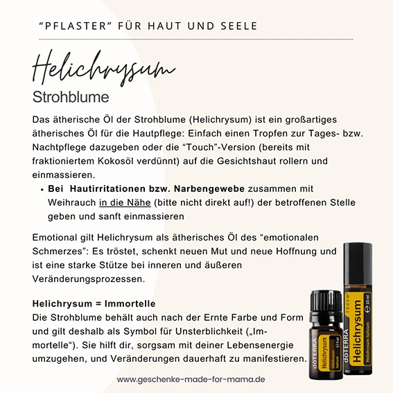 Ätherische Öle bei Stress und Mental Load Strohblume doterra Helichrysum Blog Geschenke made for Mama