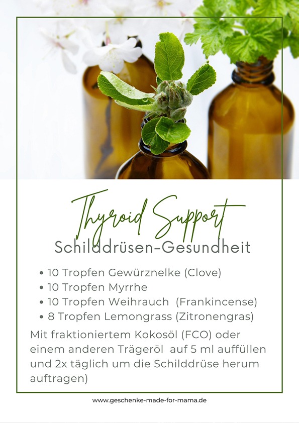 Schilddrüse ätherische Öle Roll-On Rezept: DIY Thyroid Support Mischung mit Nelke, Weihrauch, Zitronengras und Myrrhe