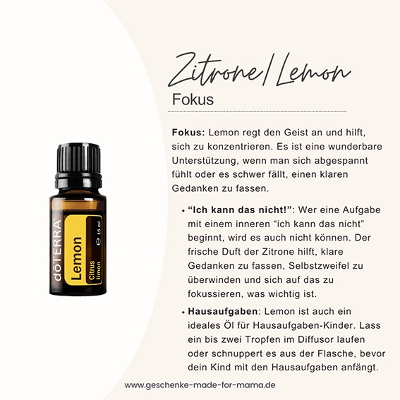 doTERRA Zitronenöl für Einsteiger – belebend für Konzentration und Fokus
