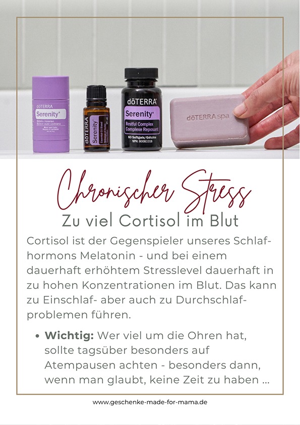 Chronischer Stress und erhöhte Cortisolwerte als Ursache für Einschlaf- und Durchschlafprobleme