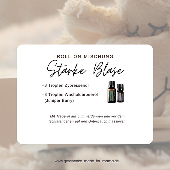 DIY Roll-On „Starke Blase“ mit ätherischen Ölen wie Zypresse und Wacholderbeere gegen nächtlichen Harndrang