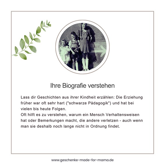 Umgang mit alten Eltern - ihre Biohrafie verstehen