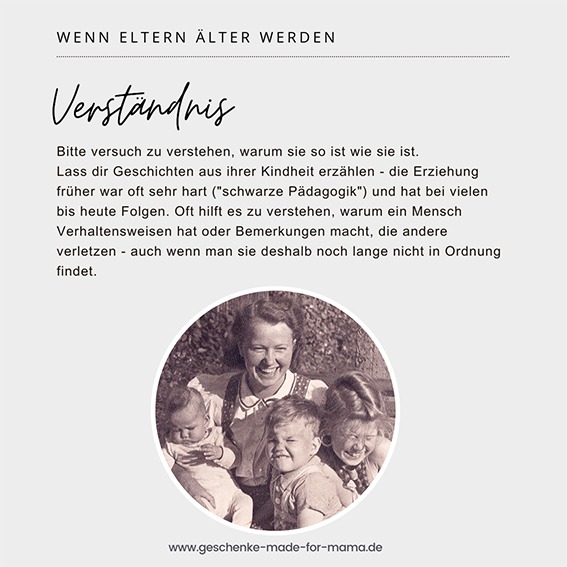 Verständnis Wenn Eltern alt werden Blog Geschenke made for Mama