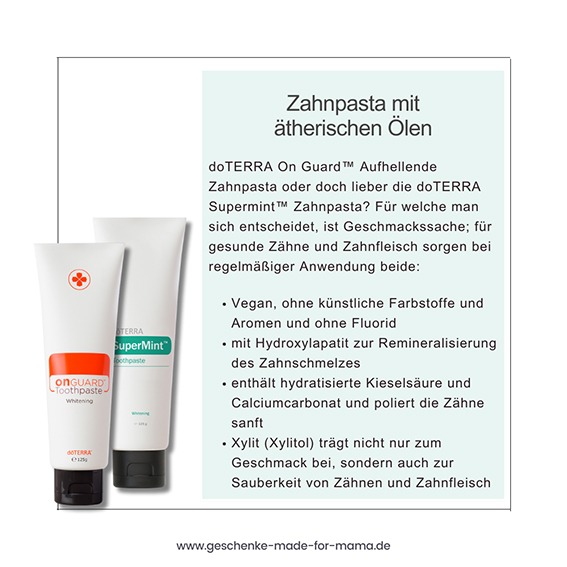 doTERRA On Guard Aufhellende Zahnpasta und doTERRA Supermint Zahnpasta – natürliche Zahncreme mit ätherischen Ölen, vegan und fluoridfrei