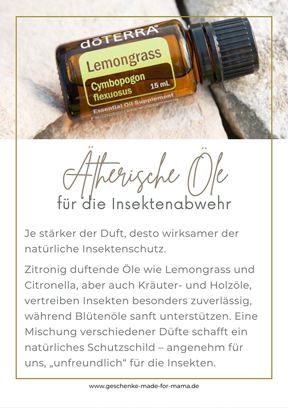 Natürlicher Insektenschutz mit ätherischen Ölen – Zitrus, Kräuter- und Holz- Düfte vertreiben Mücken und Zecken sanft