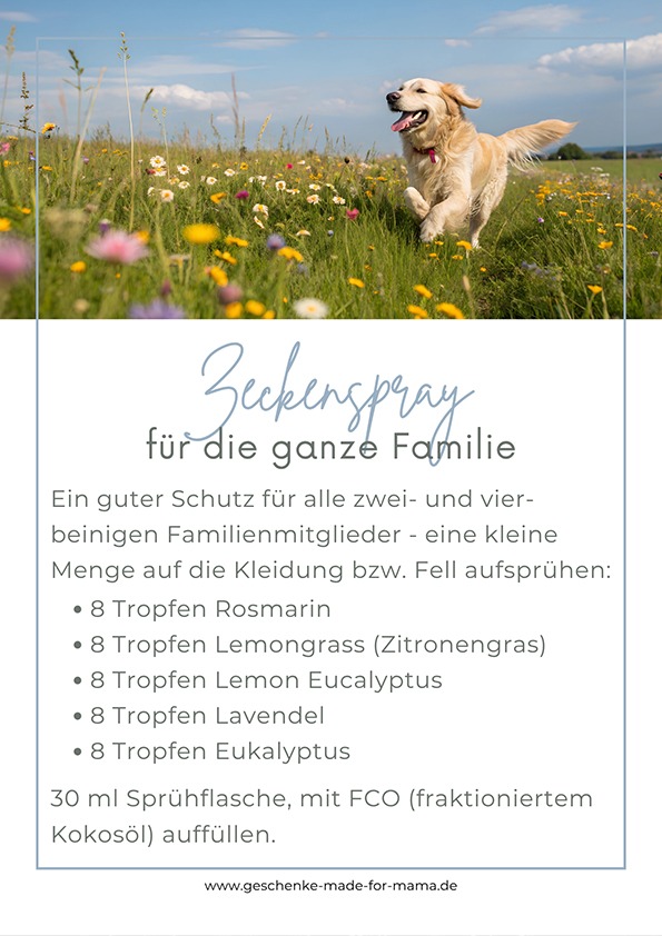 Zeckenschutz mit ätherischen Ölen für die ganze Familie – DIY Spray für Kinder, Erwachsene und Hunde