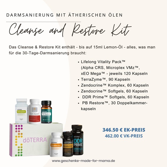 Darmsanierung mir ätherischen Ölen doTERRA Cleanse and Restore Kit online bestellen Blog Geschenke made for Mama