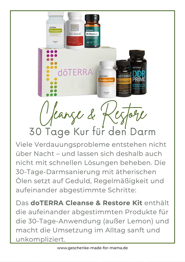 doTERRA Cleanse & Restore Kit für eine 30-Tage-Darmsanierung mit ätherischen Ölen