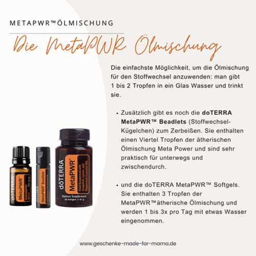 doTERRA MetaPWR Stoffwechsel Ölmischung Beadlets und Softgels