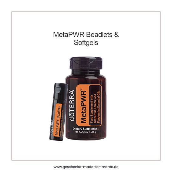 doTERRA MetaPWR Beadlets und Softgels mit ätherischen Ölen zur Unterstützung des Stoffwechsels, zur Reduktion von Heißhunger und für mehr Energie im Alltag