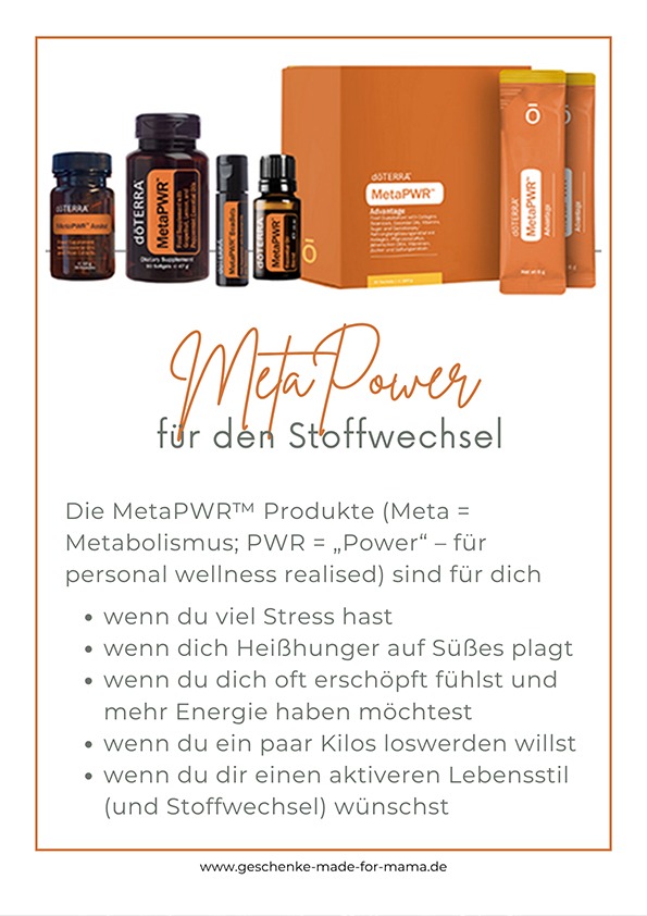 doterra MetaPWR Stoffwechsel aktivieren mit natürlichen Pflanzenstoffen und ätherischen Ölen – Unterstützung bei Stress, Heißhunger und wenig Energie