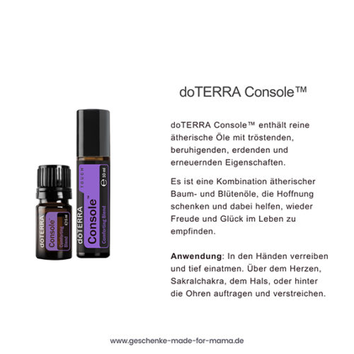 doTERRA Console tröstende Mischung Blog Geschenke made for Mama