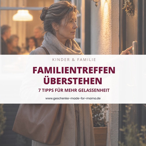 Familientreffen überstehen: 7 Tipps für mehr Gelassenheit Frau steht vor der Haustür ihrer Eltern und atmet tief durch, bevor sie zum Familientreffen klingelt – Symbolbild für Gelassenheit und den Umgang mit Familienstress.