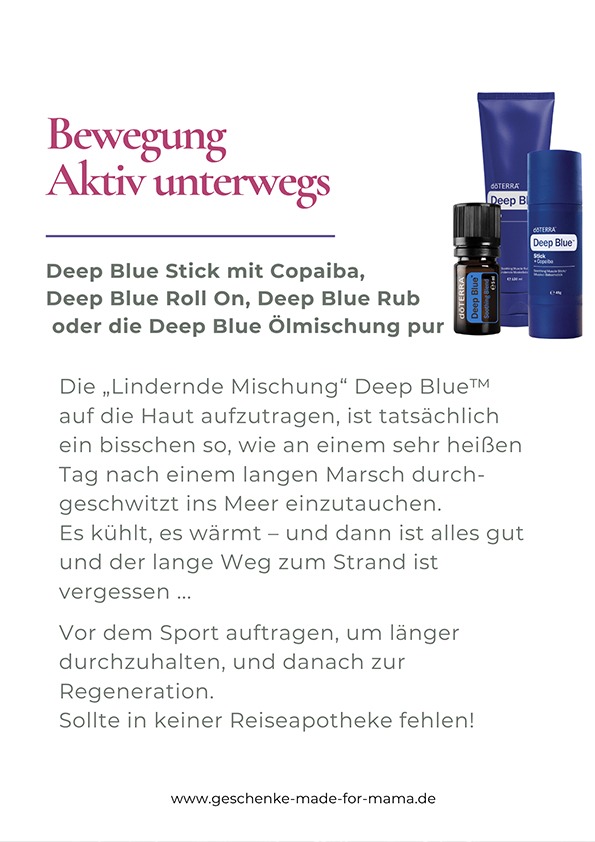 Aktiv im Urlaub unterwegs mit Deep Blue | Blog Geschenke made for Mama Ätherische Öle im Urlaub mit Deep Blue für Bewegung, Sport und aktive Tage unterwegs