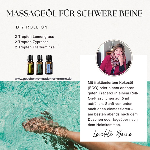 Aetherische-Oele-Massageoel-fuer-schwere-Beine Ätherische Öle für heiße Sommertage - Massageöl für schwere Beine