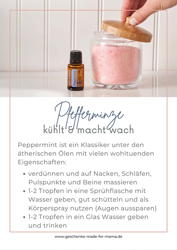 Ätherisches Pfefferminzöl zur natürlichen Abkühlung an heißen Sommertagen – kühlend, erfrischend und belebend