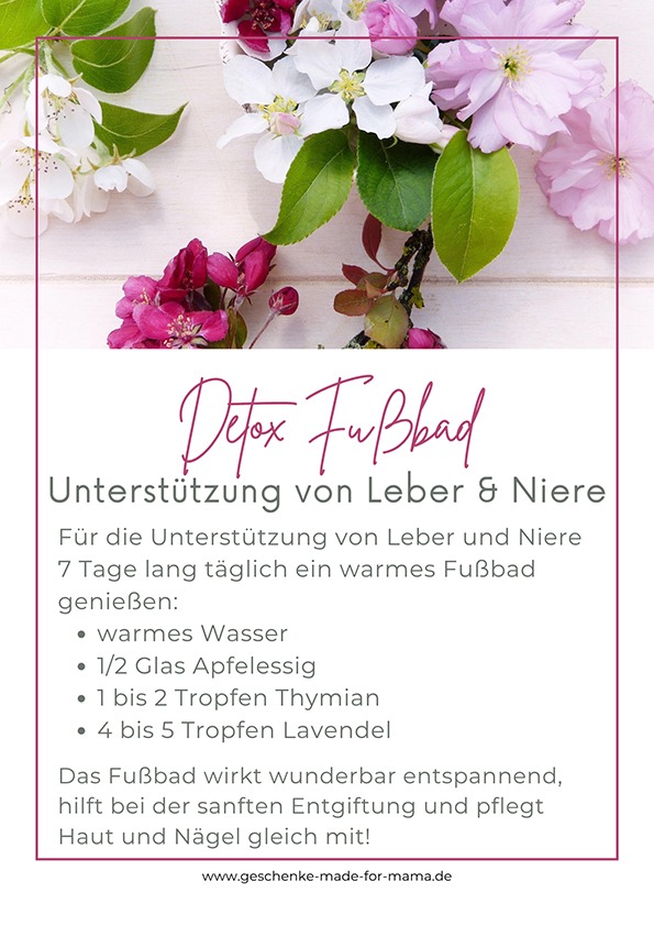 Detox Fußbad mit ätherischen Ölen zur sanften Entgiftung – Unterstützung von Leber und Niere mit Lavendel und Thymian