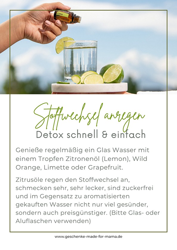 Detox mit ätherischen Ölen – Zitronenöl im Wasser zur Unterstützung von Stoffwechsel und natürlicher Entgiftung