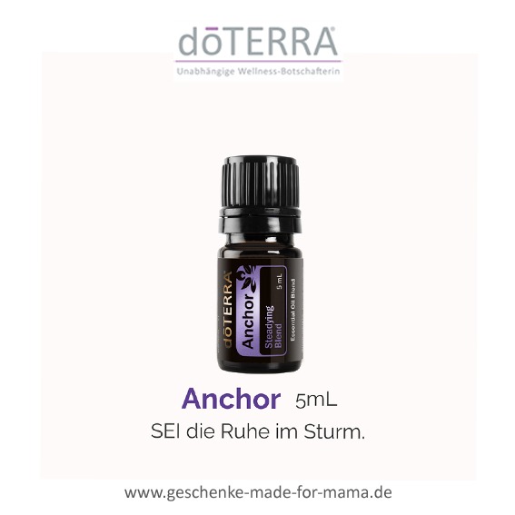 Fläschchen doTERRA Anchor 5 ml – ätherische Ölmischung für Erdung, Stabilität und Gelassenheit. Ideal für ruhige Yogasequenzen und Meditation.