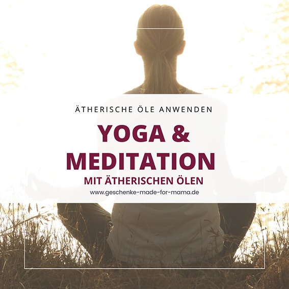 Yoga und Meditation mit ätherischen Ölen – Entspannung und Achtsamkeit Frau sitzt entspannt in Yoga-Position am sonnigen See und meditiert – Yoga und Meditation mit ätherischen Ölen