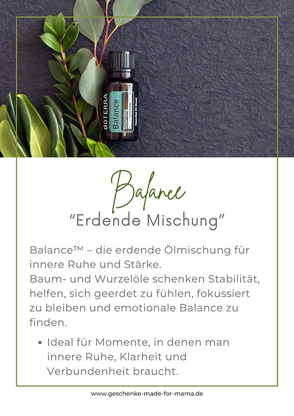 Geschenke für Mama – Balance ätherische Ölmischung für geerdete Momente, innere Stärke und emotionale Balance Geschenke für Mama – Balance ätherische Ölmischung für innere Ruhe, Fokus und emotionale Stabilität