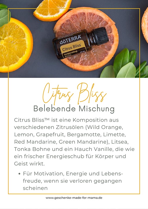 Geschenke für Mama mit Citrus Bliss ätherisches Öl für mehr Energie, Motivation und Lebensfreude im Alltag