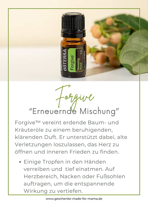 Geschenke für Mama – Forgive ätherisches Öl für emotionale Balance, inneren Frieden und Loslassen Geschenke für Mama – Forgive ätherische Ölmischung für Loslassen, innere Ruhe und mehr Geduld