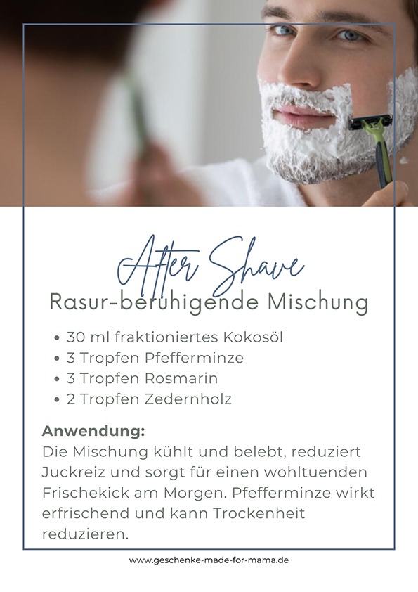 Ätherische Öle für Männer After Shave Mischung mit Pfefferminze für Frische, Beruhigung und gepflegte Haut