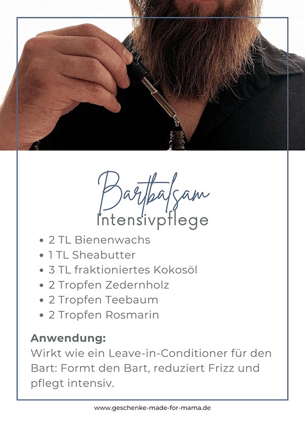 Ätherische Öle für Männer Bartbalsam Intensivpflege für Form, Pflege und geschmeidigen Bart