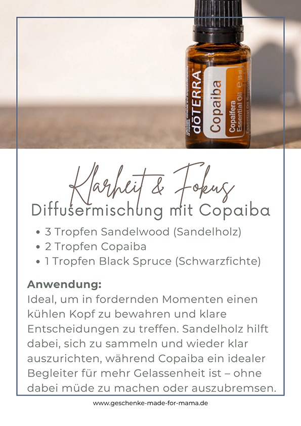 Ätherische Öle für Männer Diffusermischung mit Copaiba für Klarheit und Fokus im Alltag